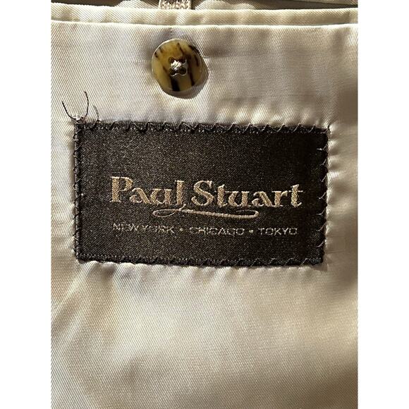 Paul Stuart 43L 36x32 Gray Multi-Stripe Flannel 2 Piece Suit Super 150s - Picture 15 of 16